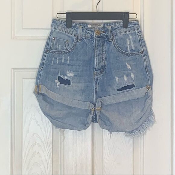 One Teaspoon High Waist Bandits Slim FitTwisted Cuff Hem Size 24 Button Fly - Picture 5 of 12